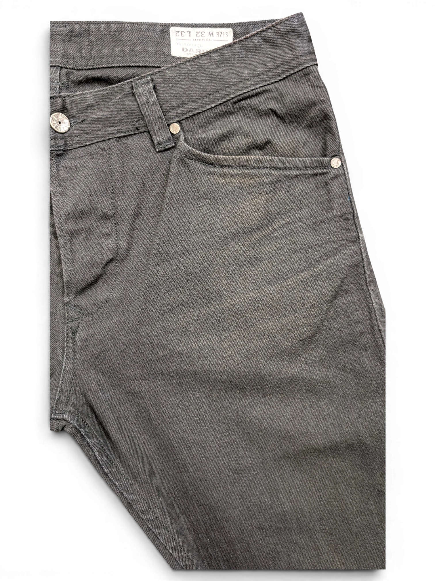 JAKE & IPI Diesel Darron jeans in dark grey denim, size W32 L32.
