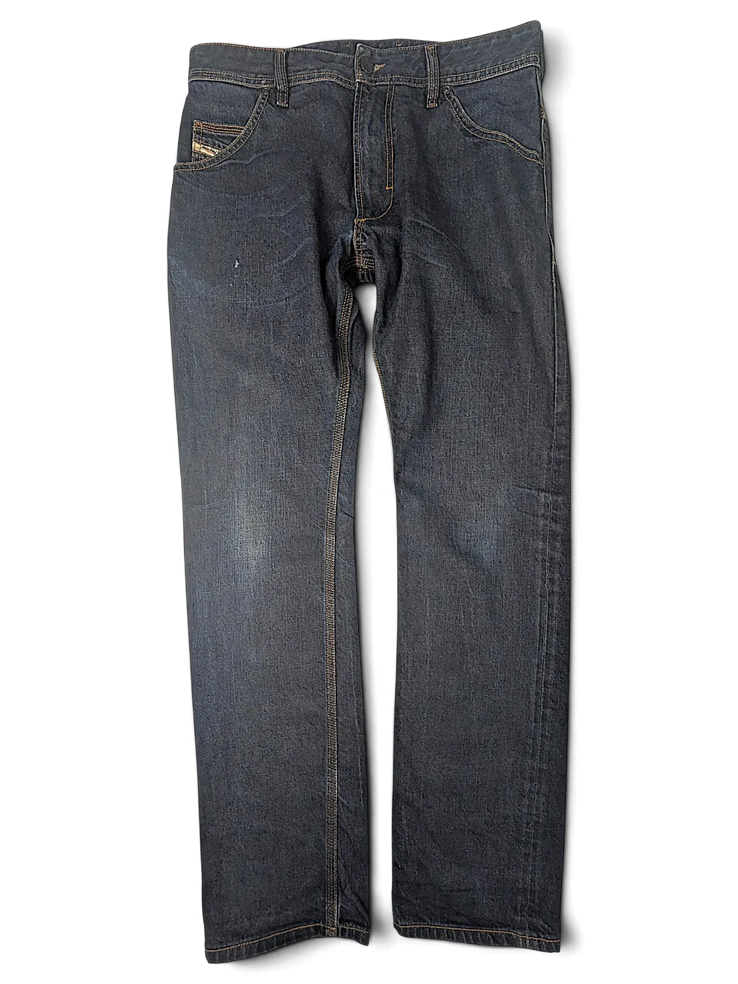 JAKE & IPI Diesel Krooley dark wash denim jeans with classic five-pocket construction and straight leg fit.