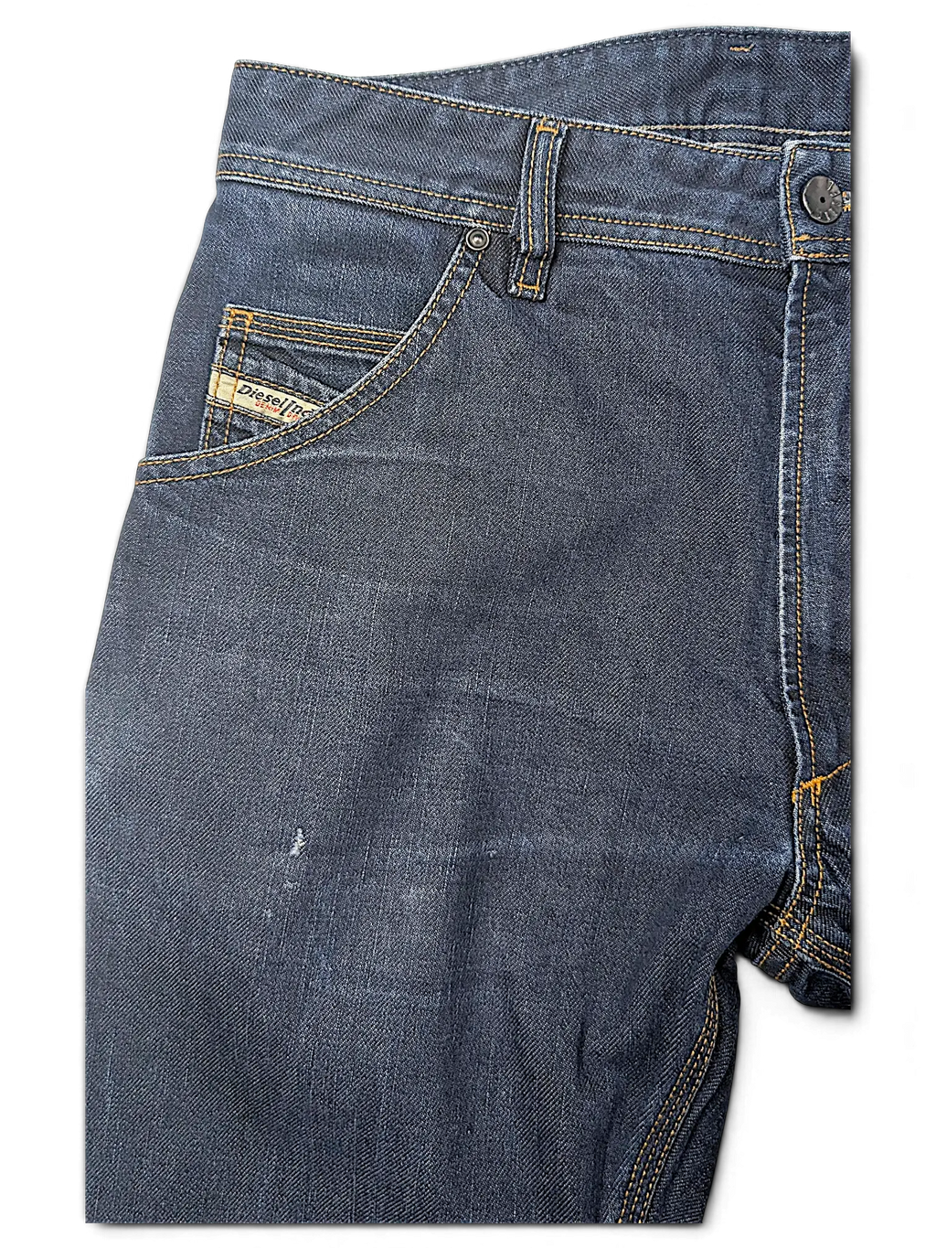 JAKE & IPI Diesel Krooley dark wash denim jeans with five-pocket construction and contrast stitching