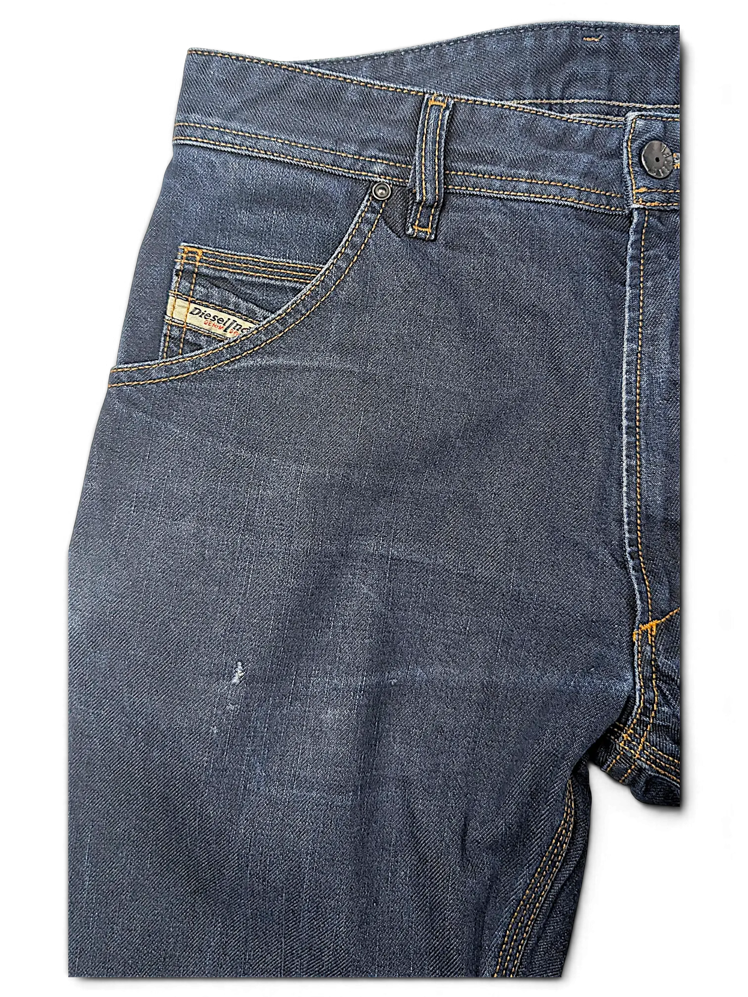 JAKE & IPI Diesel Krooley dark wash denim jeans with five-pocket construction and contrast stitching