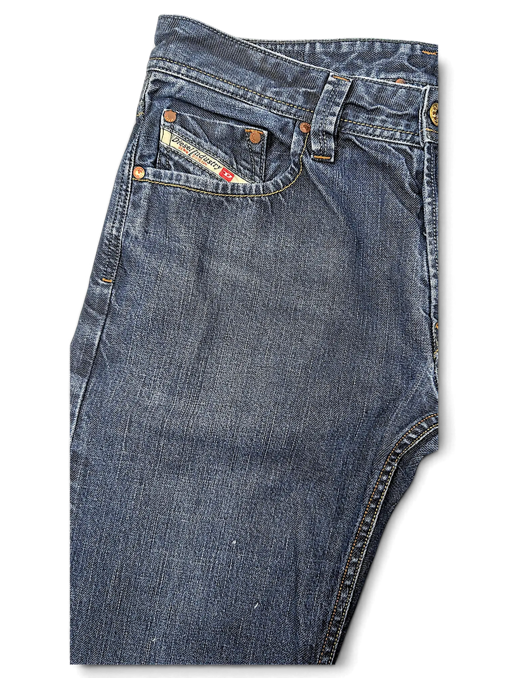 JAKE & IPI Diesel Larkee dark wash denim jeans featuring a classic five-pocket construction and coin pocket detail.