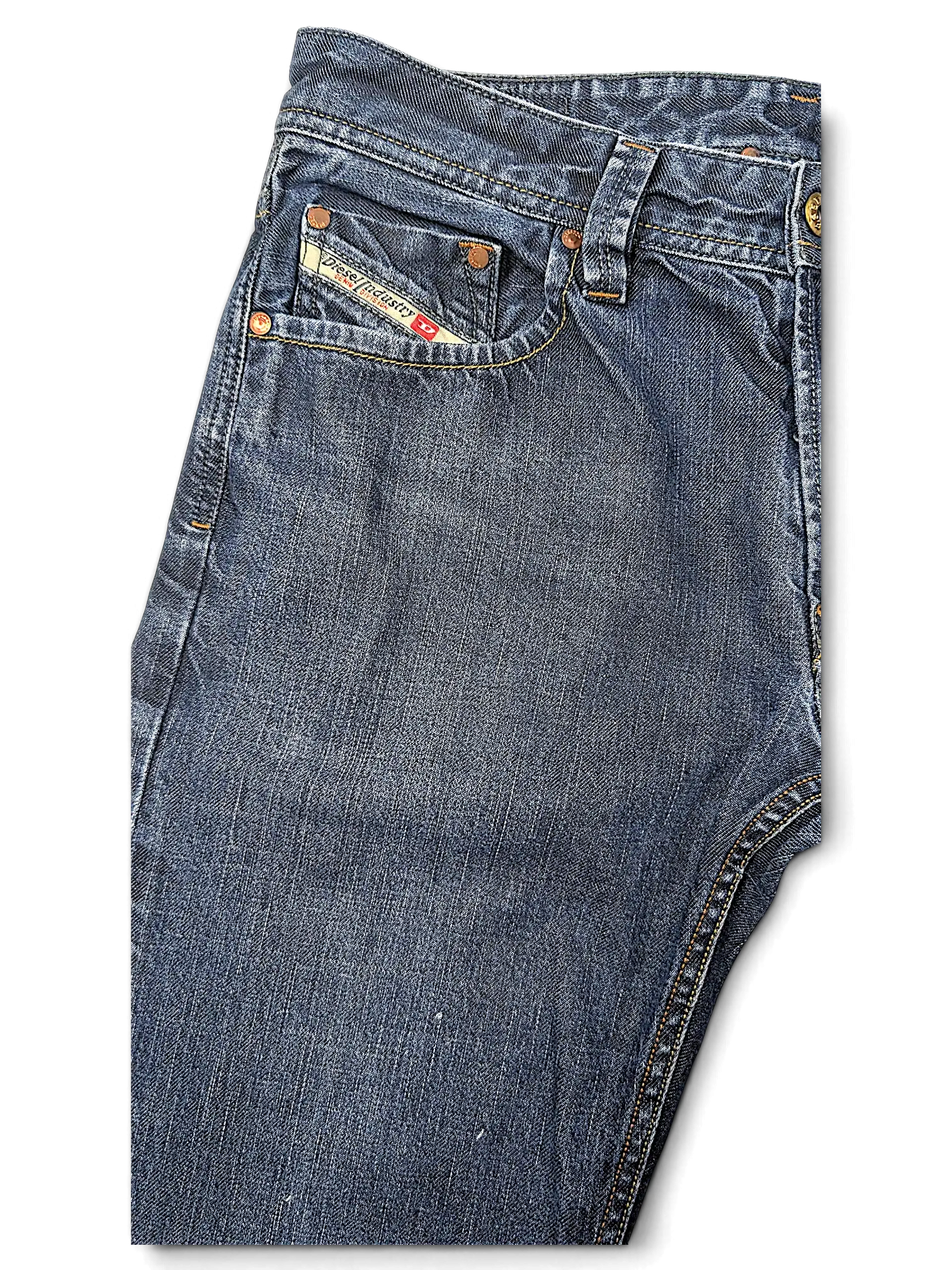 JAKE & IPI Diesel Larkee dark wash denim jeans featuring a classic five-pocket construction and coin pocket detail.