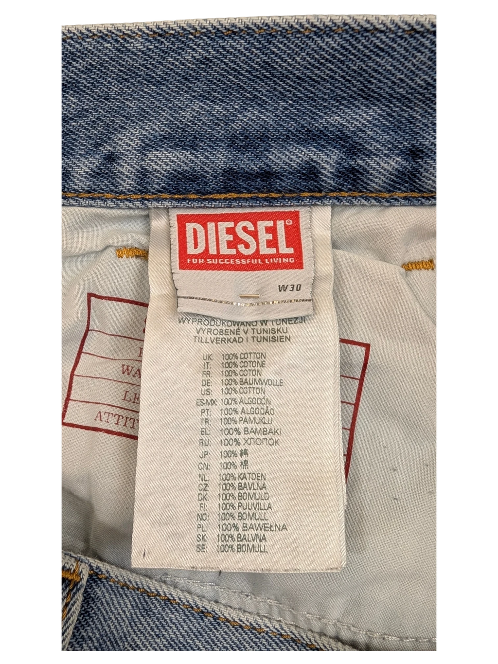 JAKE & IPI Diesel Library 2010 5 Pocket jeans, W30 L30, made of 100% cotton denim.