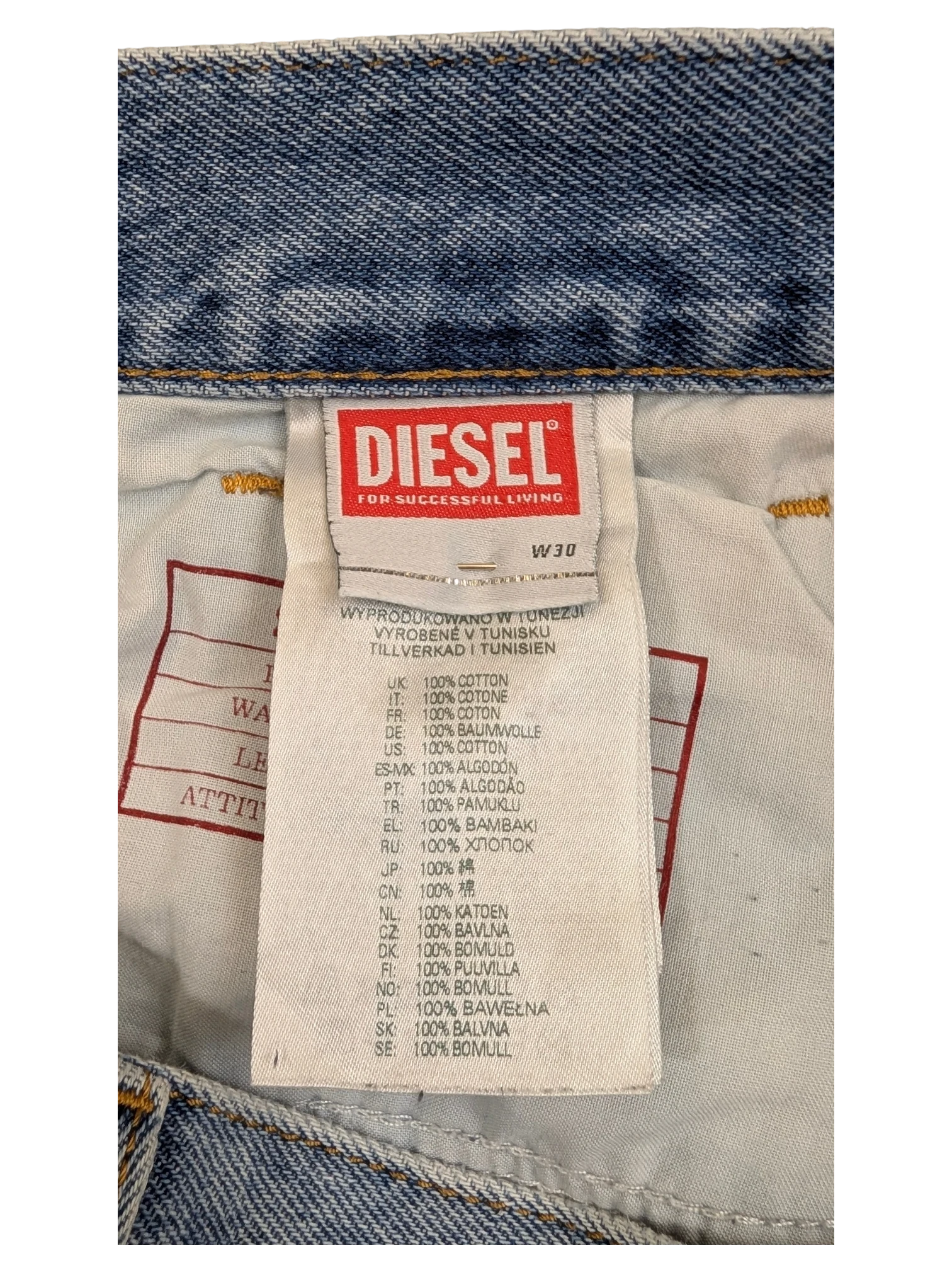 JAKE & IPI Diesel Library 2010 5 Pocket jeans, W30 L30, made of 100% cotton denim.