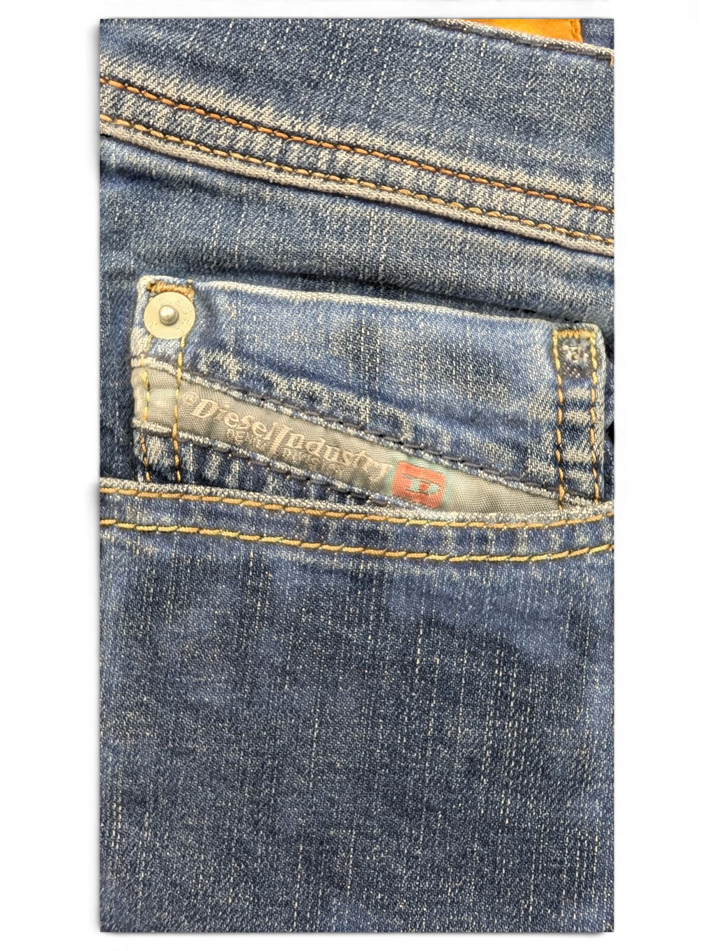 JAKE & IPI Diesel Tepphar jeans in blue denim with a small coin pocket and signature red logo tag.