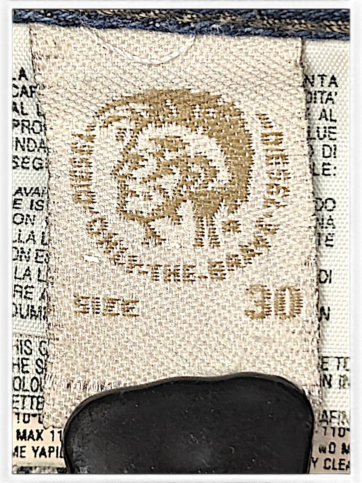 JAKE & IPI Diesel Vikerback jeans interior care label featuring the iconic mohawk logo and size 30 tag