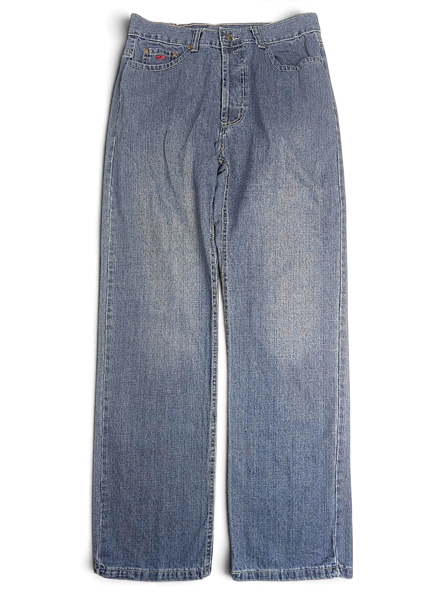 JAKE & IPI Diesel vintage blue denim jeans with a classic button fly and relaxed Y2K fit.