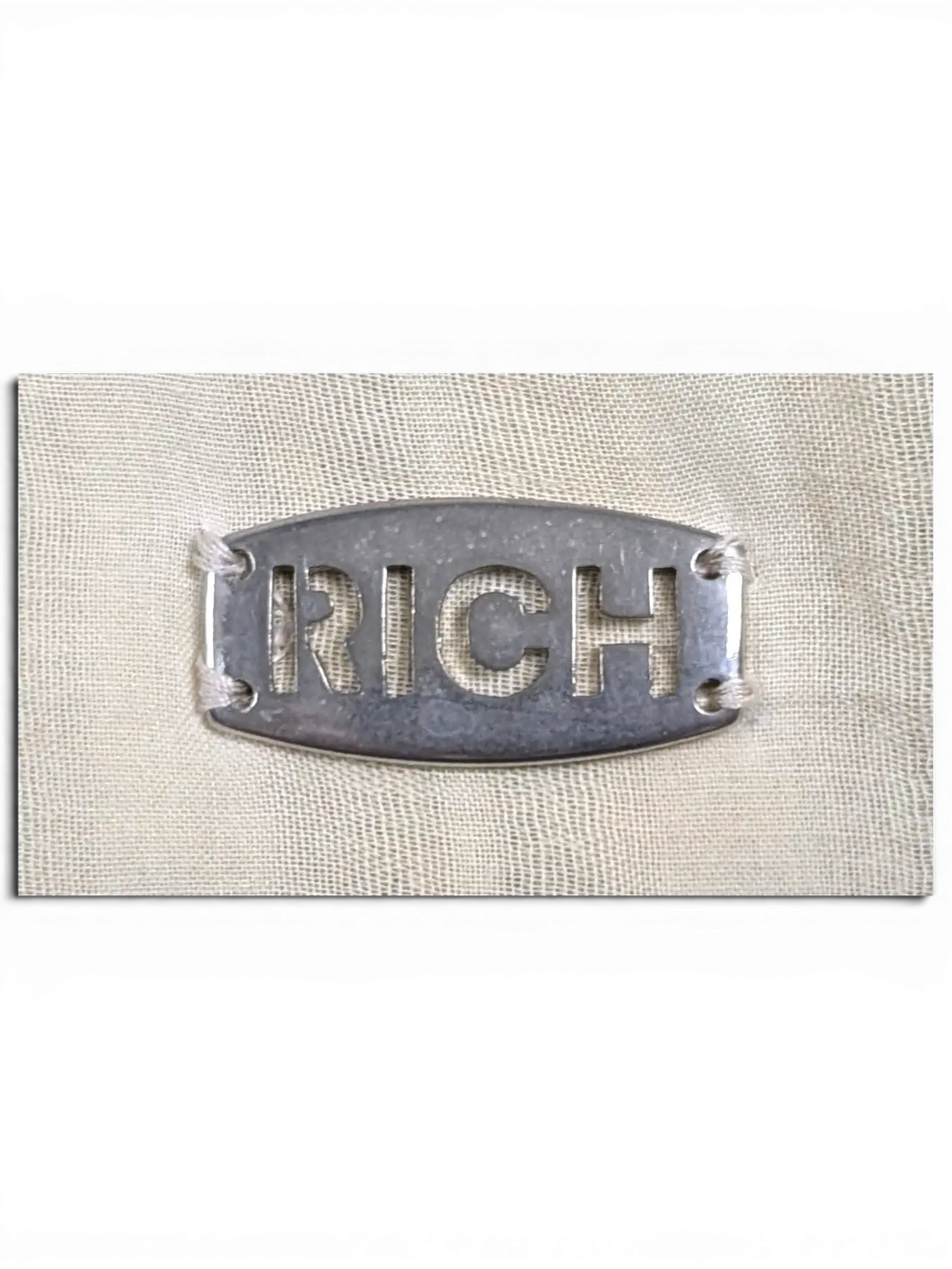 JAKE & IPI Disorder Richmond utility shirt metal RICH brand tag detail