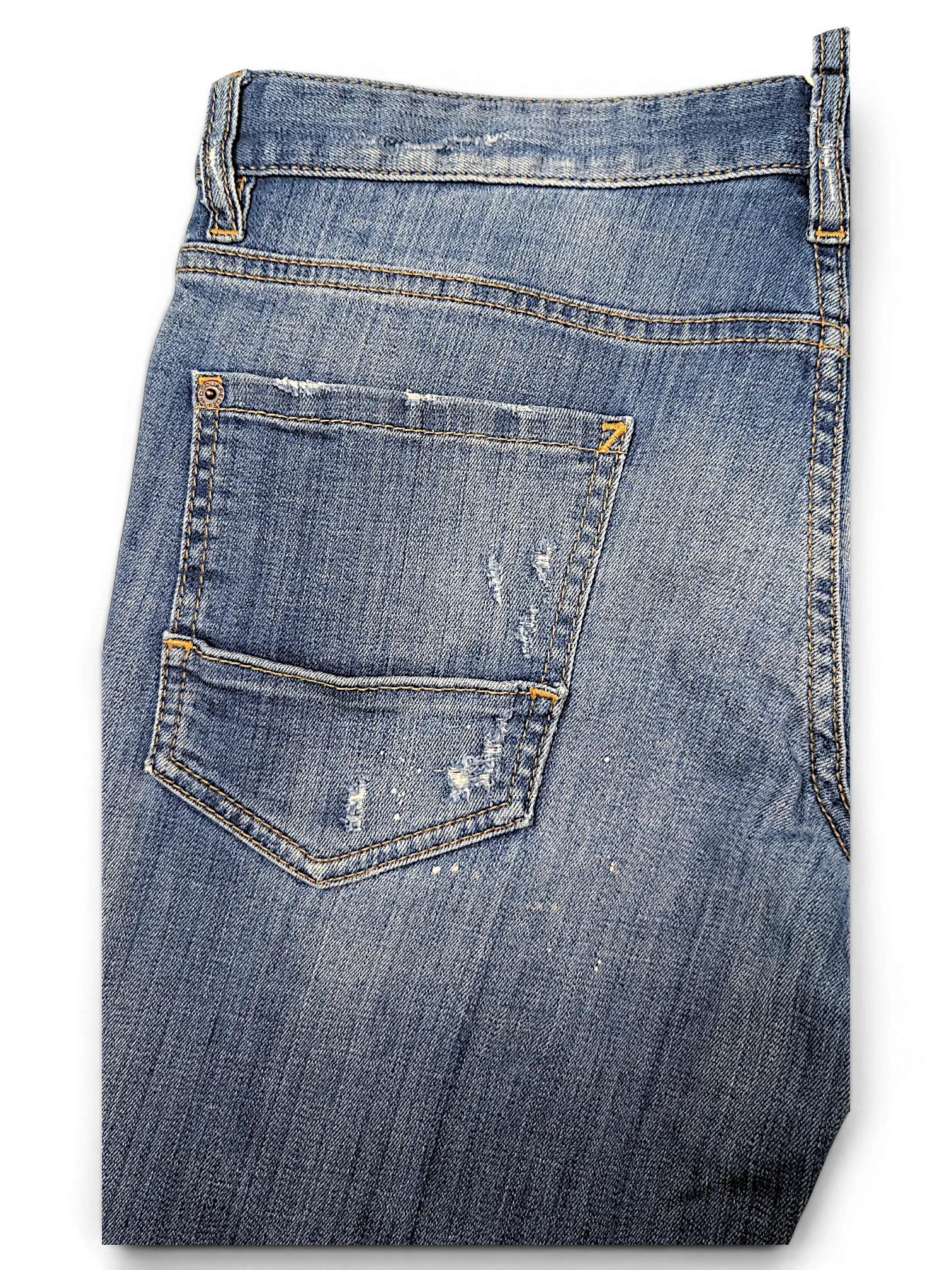 JAKE & IPI Dsquared2 blue denim jeans featuring a classic five-pocket construction with distressed detailing.
