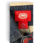 JAKE & IPI Ecko denim jacket with red Ecko logo tag and XXL size label. 100% cotton.