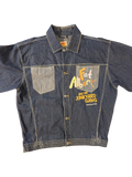 JAKE & IPI Platinum FUBU denim jacket with "Fat Albert and the Junkyard Gang" embroidery.
