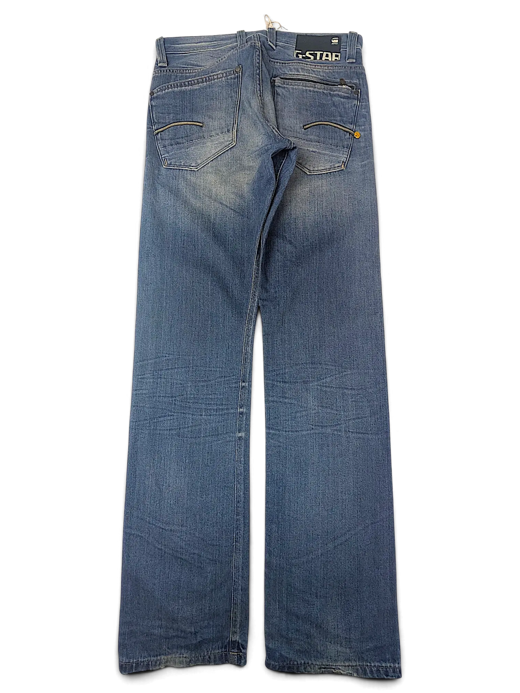 JAKE & IPI G-Star blue denim jeans featuring a classic five-pocket construction and faded wash back view