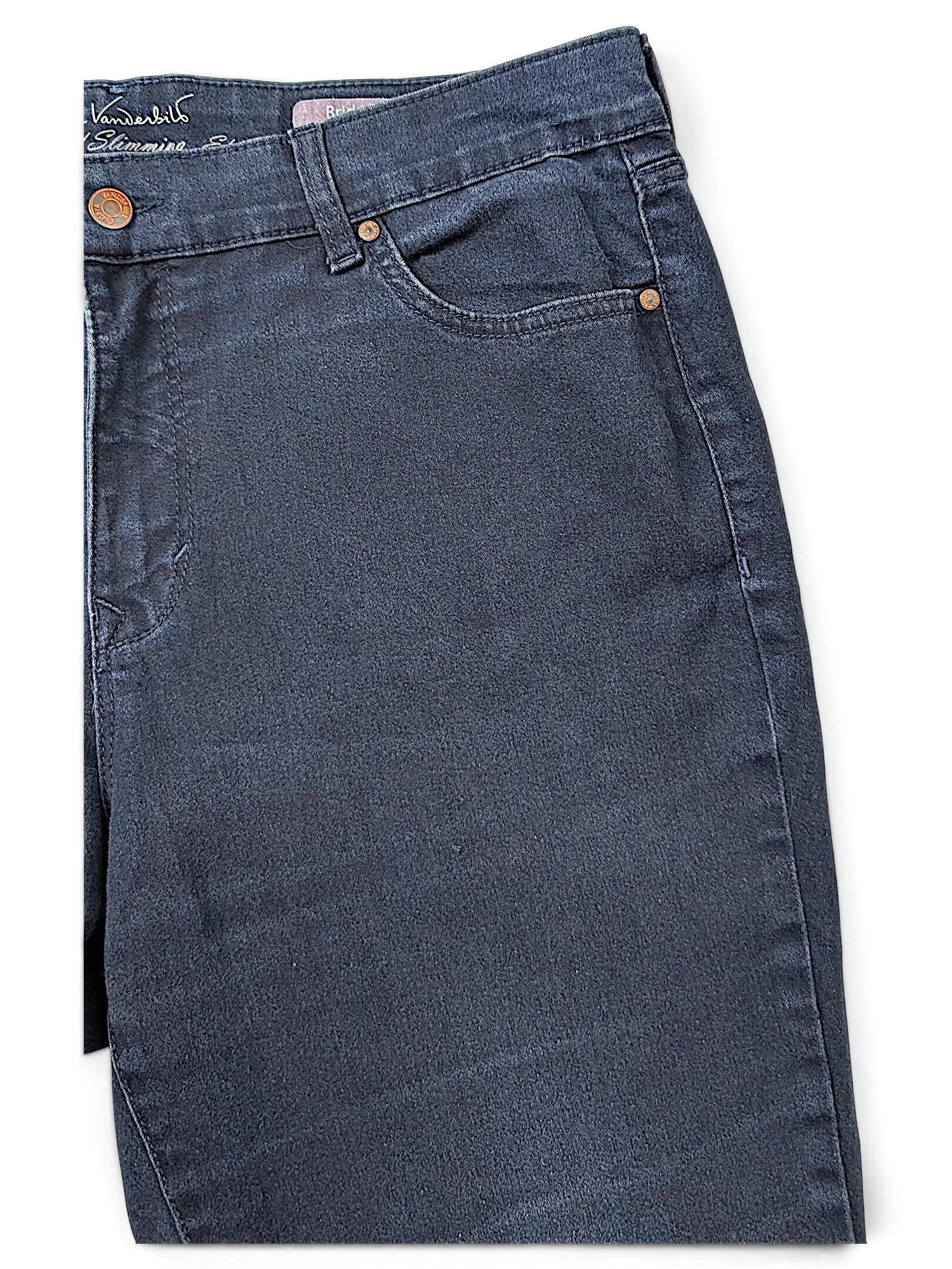 JAKE & IPI Gloria Vanderbilt Missy Bridget slim leg jeans in dark grey denim with classic five-pocket styling