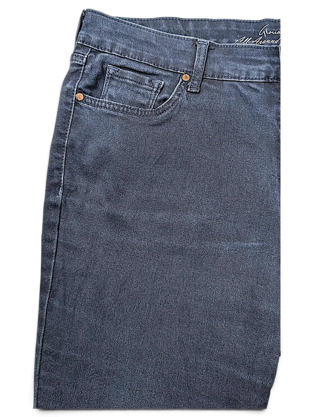 JAKE & IPI Gloria Vanderbilt Missy Bridget slim leg jeans in dark grey denim with classic five-pocket styling