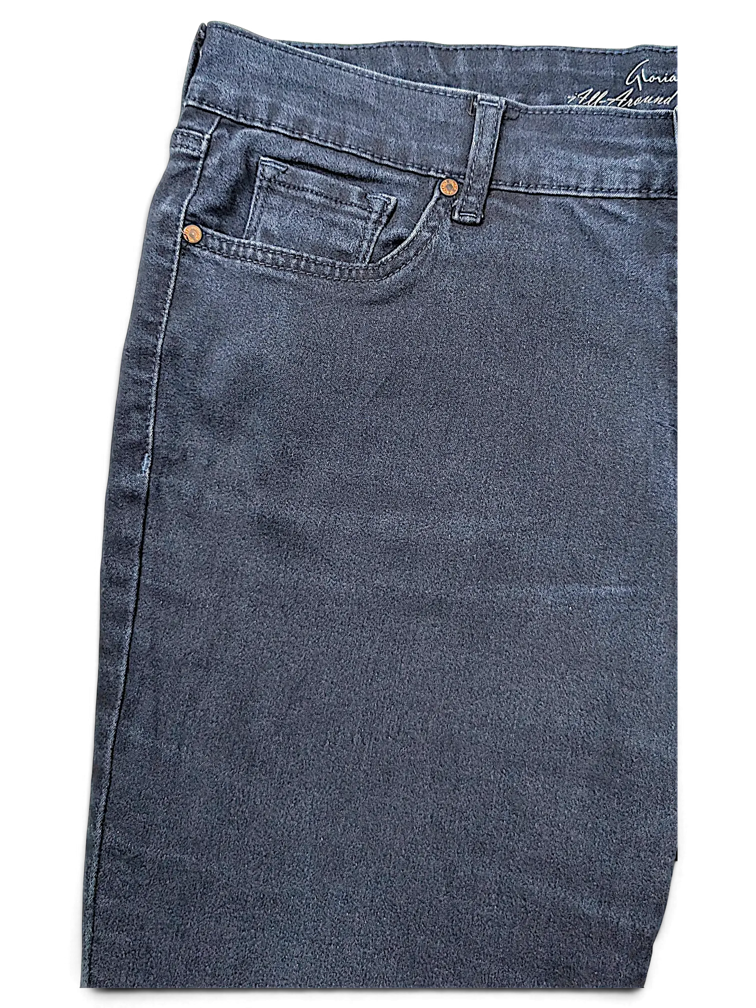 JAKE & IPI Gloria Vanderbilt Missy Bridget slim leg jeans in dark grey denim with classic five-pocket styling