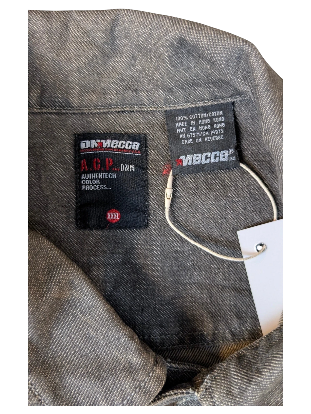 JAKE & IPI A.C.P. Denim jacket in charcoal grey, 100% cotton, size XXXL.