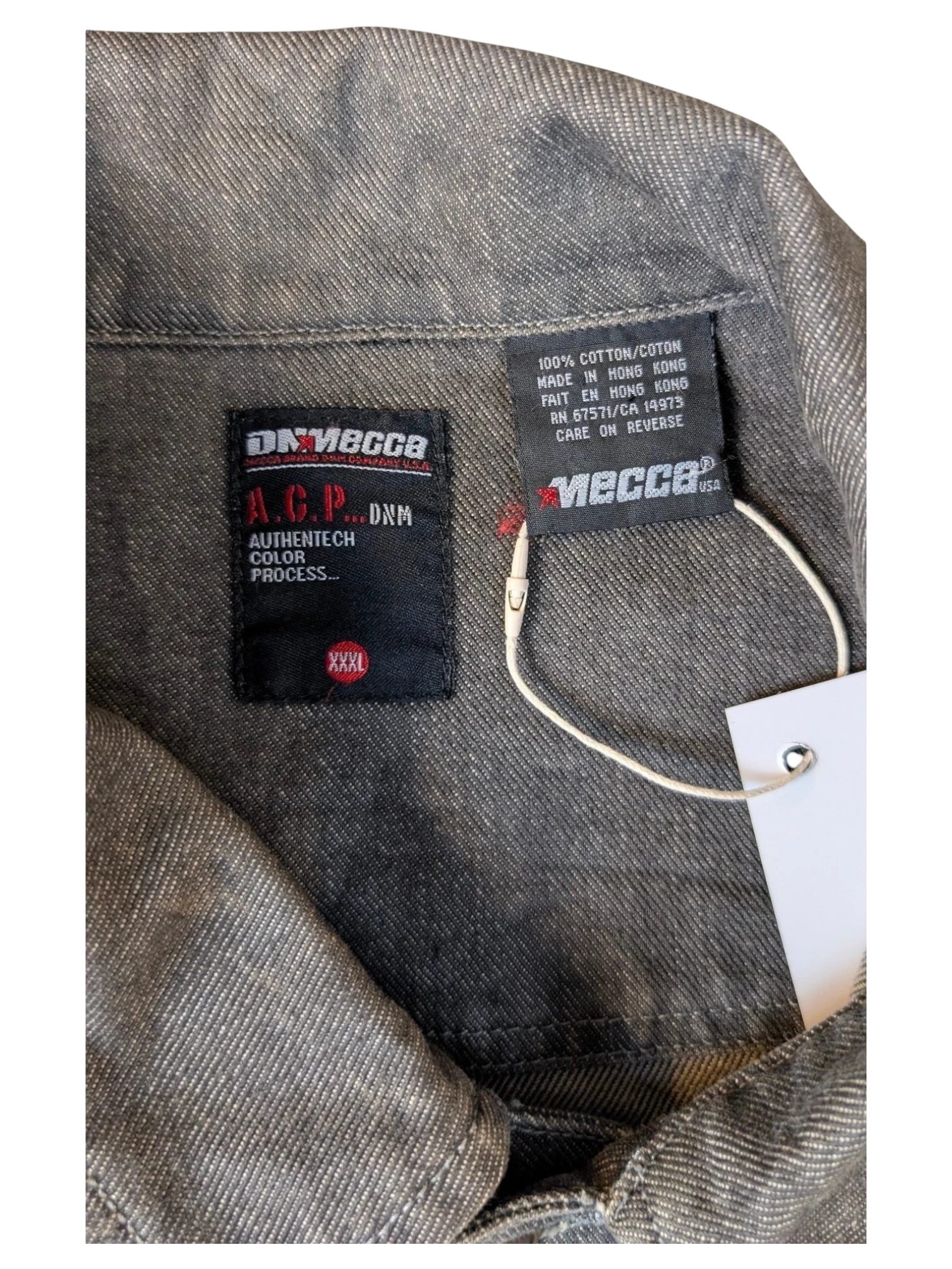 JAKE & IPI A.C.P. Denim jacket in charcoal grey, 100% cotton, size XXXL.
