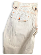 JAKE & IPI Indian Rose white cotton cargo pants with orange contrast stitching and utility pocket detail
