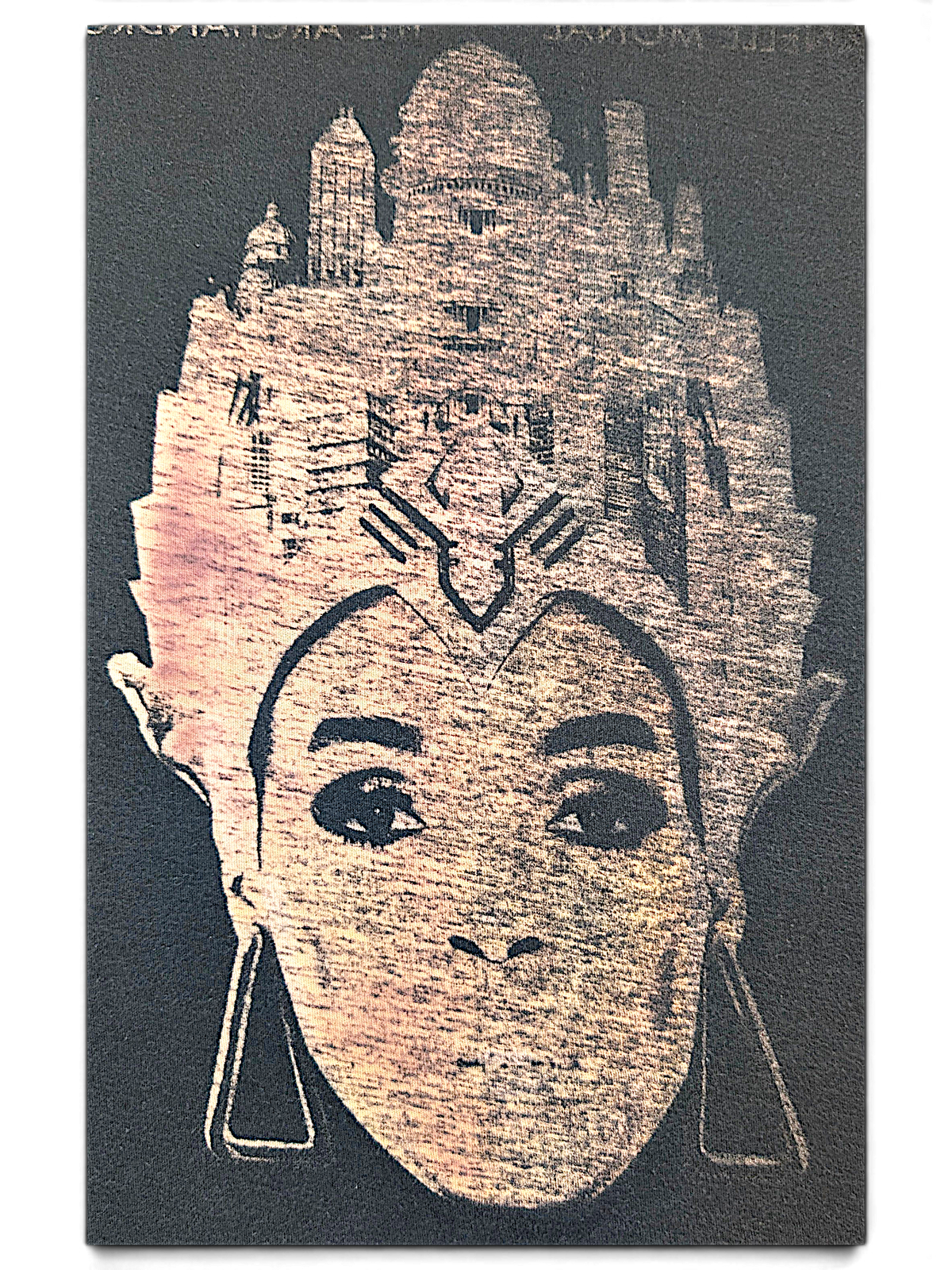 JAKE & IPI black cotton t-shirt featuring a distressed graphic print of Janelle Monáe as The ArchAndroid