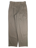 JAKE & IPI pre-owned Jeanswest light grey taupe cotton pleated trousers with a relaxed easy fit cut.