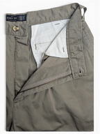 JAKE & IPI Jeanswest light grey taupe cotton pleated trousers with a relaxed easy fit and button fly detail.