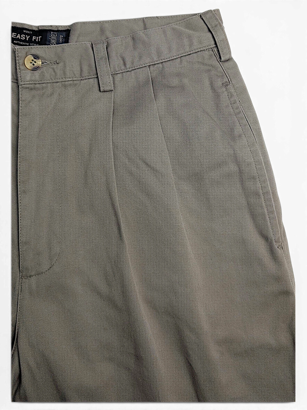 JAKE & IPI pre-owned Jeanswest light grey taupe cotton trousers with front pleats and a relaxed easy fit cut