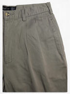 JAKE & IPI pre-owned Jeanswest light grey taupe cotton trousers with front pleats and a relaxed easy fit cut