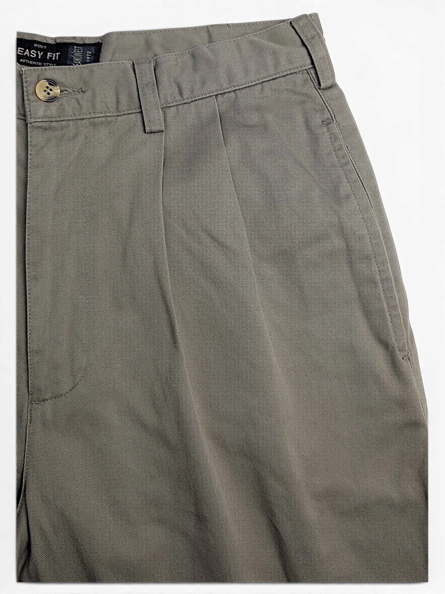 JAKE & IPI pre-owned Jeanswest light grey taupe cotton trousers with front pleats and a relaxed easy fit cut
