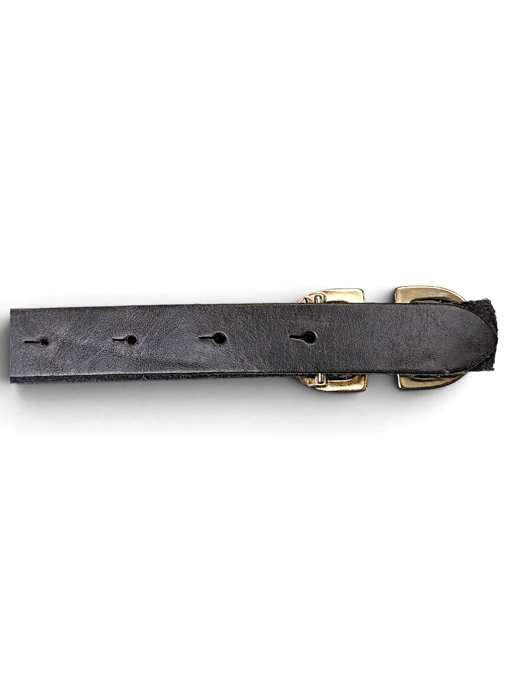 JAKE & IPI Joss grey leather belt featuring a polished gold-tone metal buckle and classic strap design.
