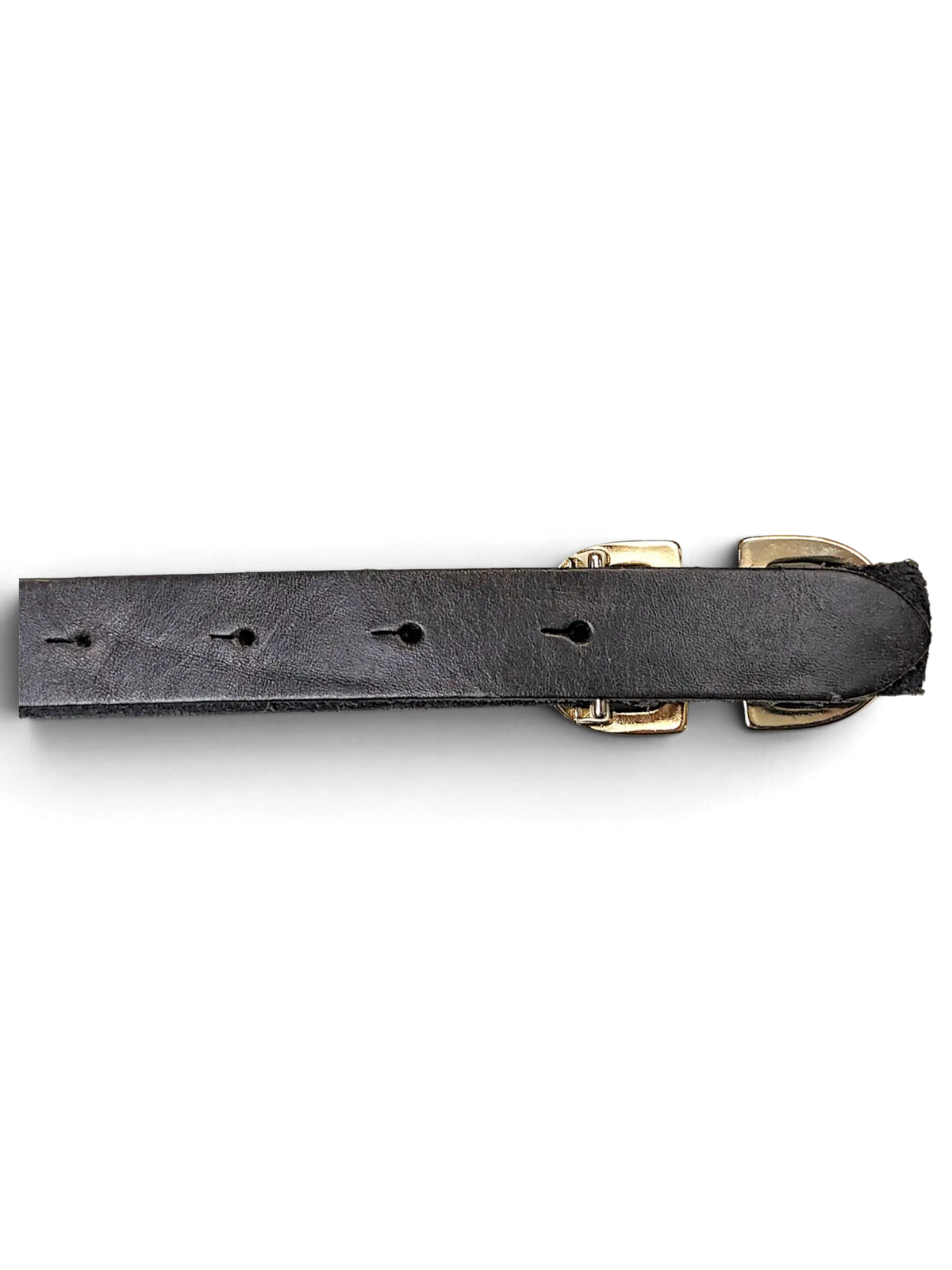 JAKE & IPI Joss grey leather belt featuring a polished gold-tone metal buckle and classic strap design.