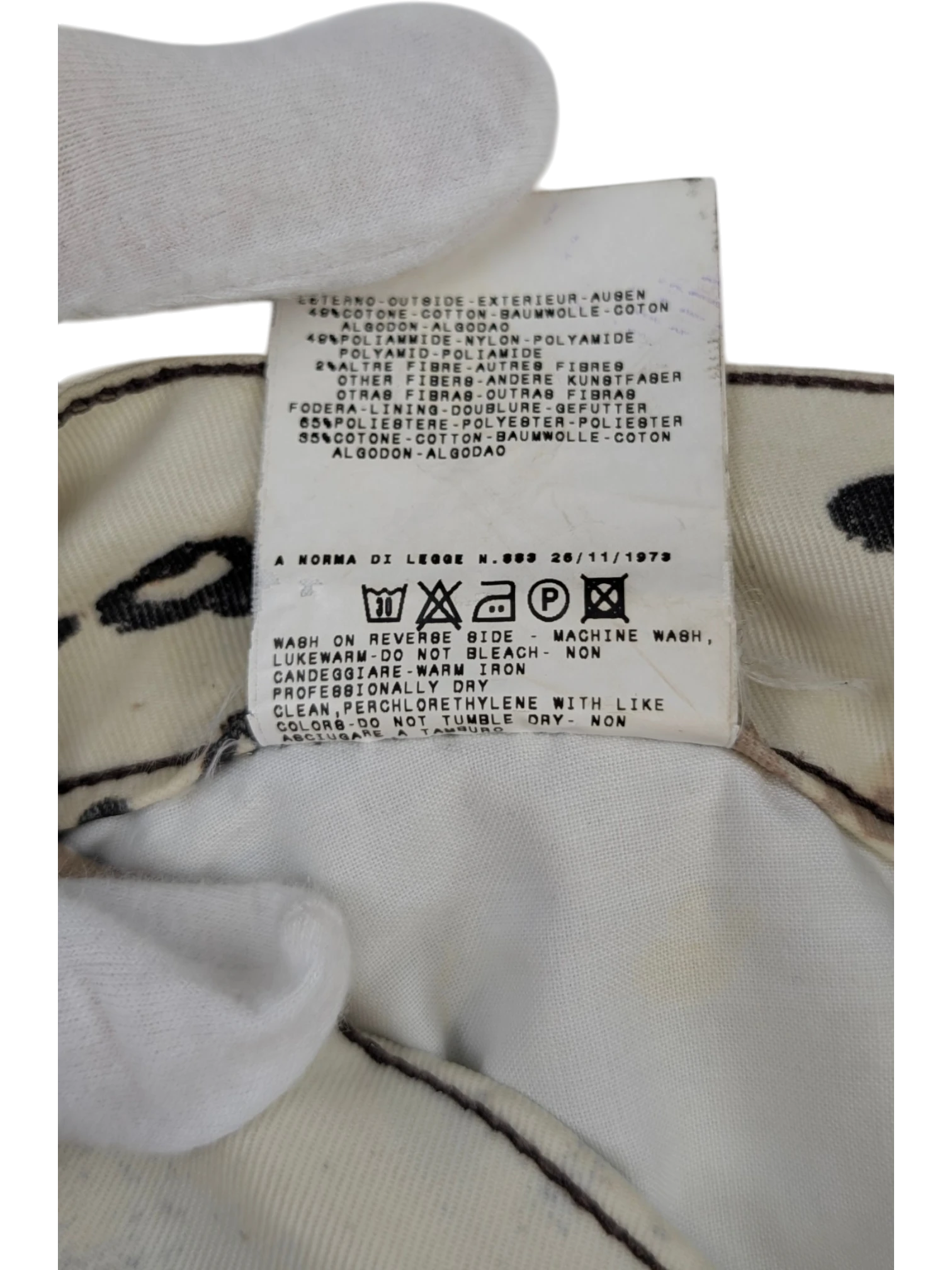 JAKE & IPI Just Cavalli newspaper print jeans, sepia, cream, and black tones. Slim fit, mid-rise, 5-pocket design. Y2K era.