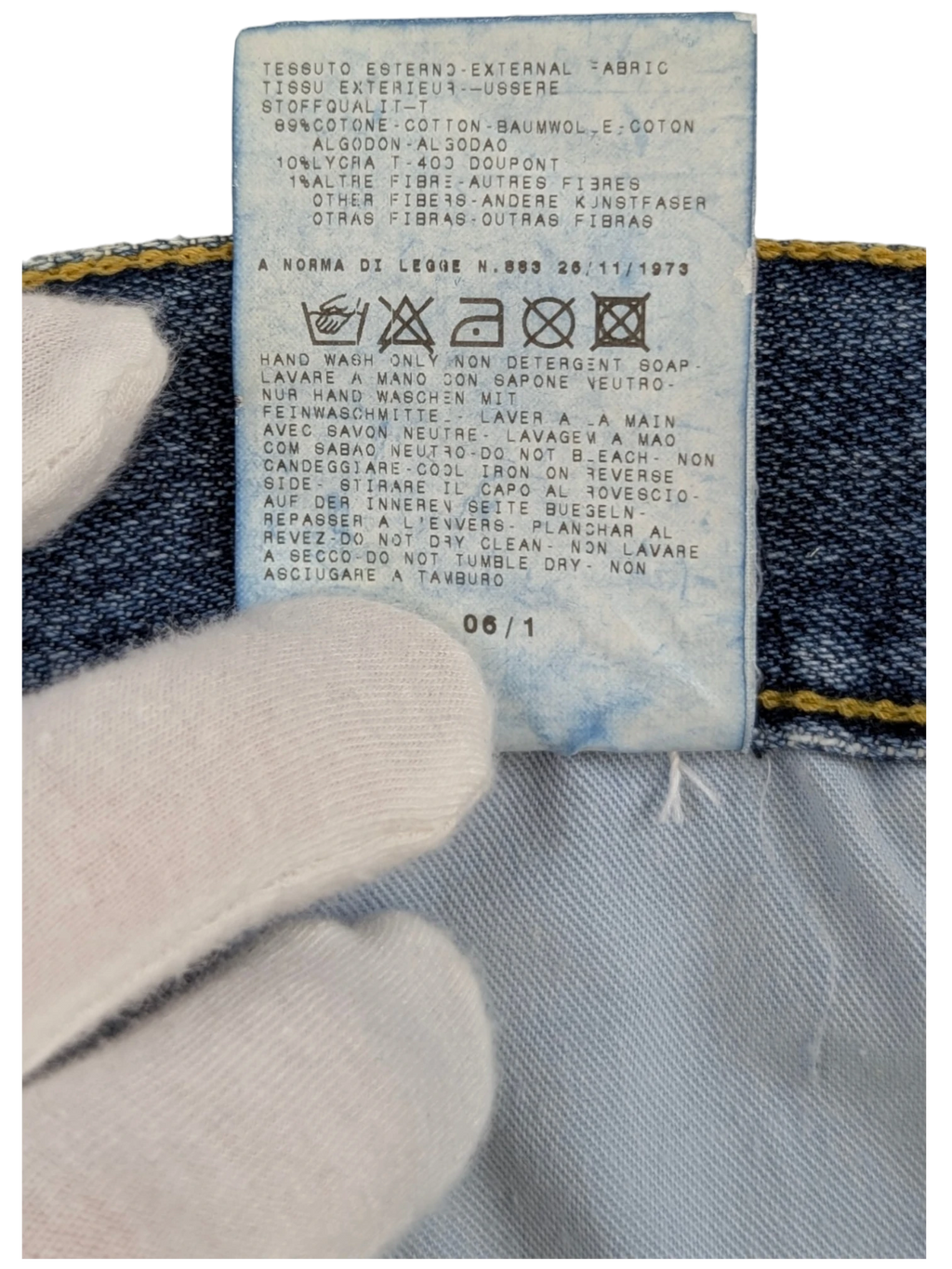 JAKE & IPI Just Cavalli Y2K patchwork denim mini skirt with rhinestone embellishments and graphic details.