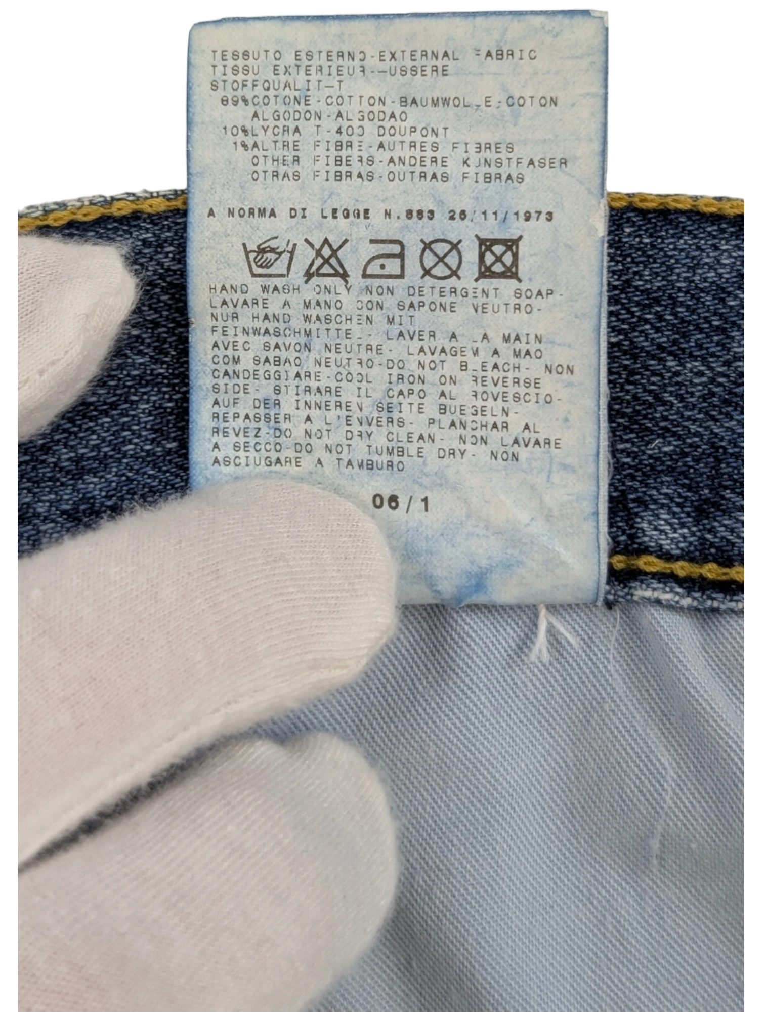 JAKE & IPI Just Cavalli Y2K patchwork denim mini skirt with rhinestone embellishments and graphic details.