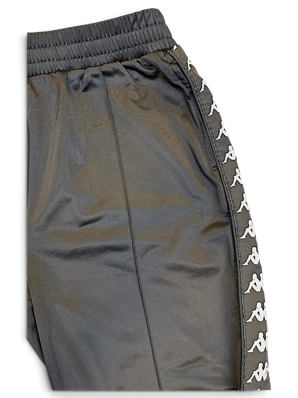 JAKE & IPI pre-owned black Kappa track pants with white Omini logo side tape detail