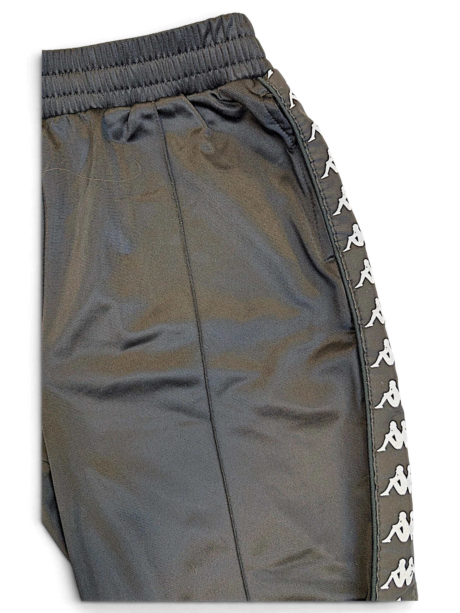 JAKE & IPI pre-owned black Kappa track pants with white Omini logo side tape detail