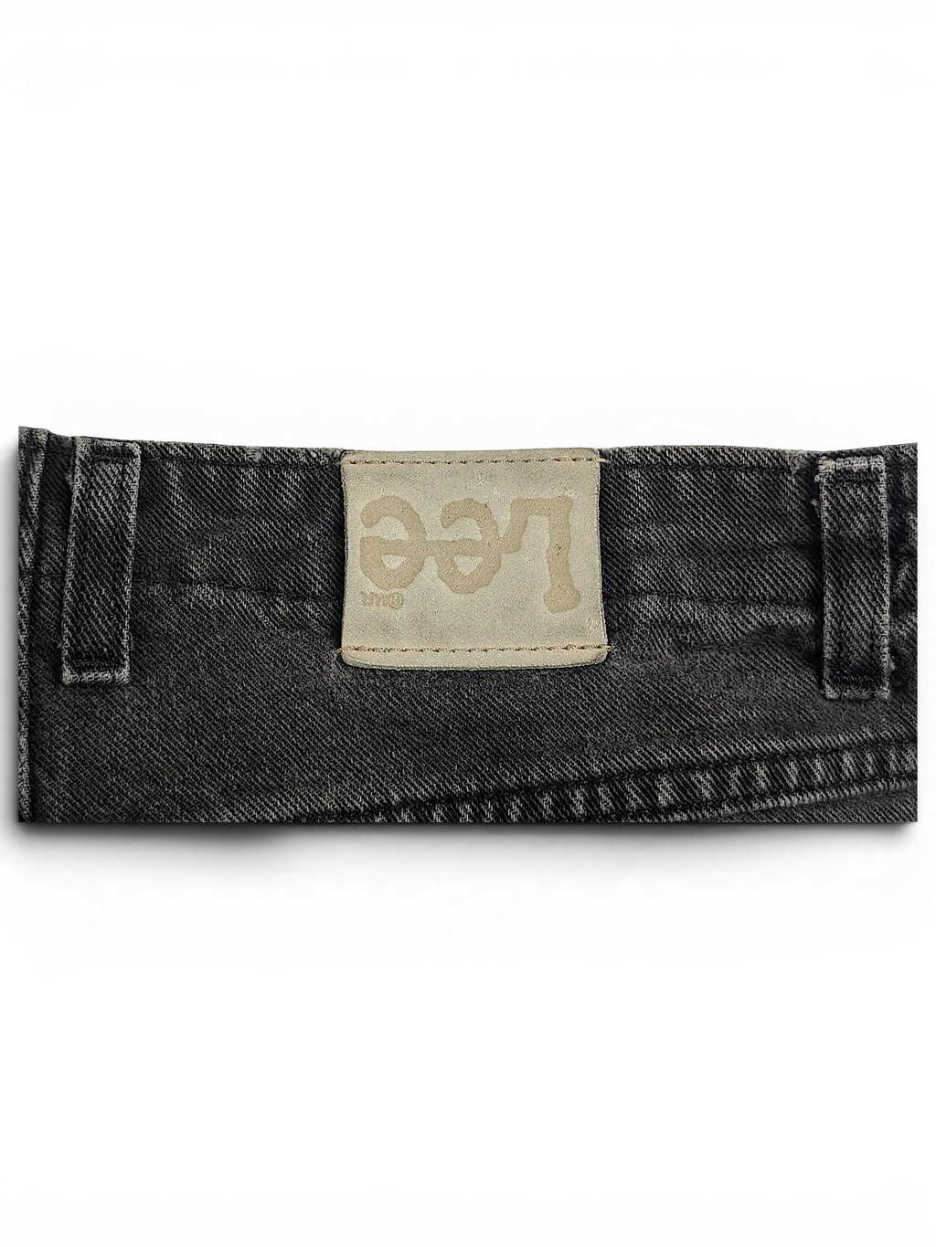 JAKE & IPI Lee stretch waist jeans in charcoal grey denim featuring a branded leather back patch and belt loops
