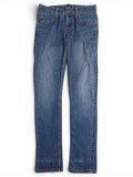 JAKE & IPI Lee Jade blue denim jeans with a classic five-pocket design and straight leg fit.