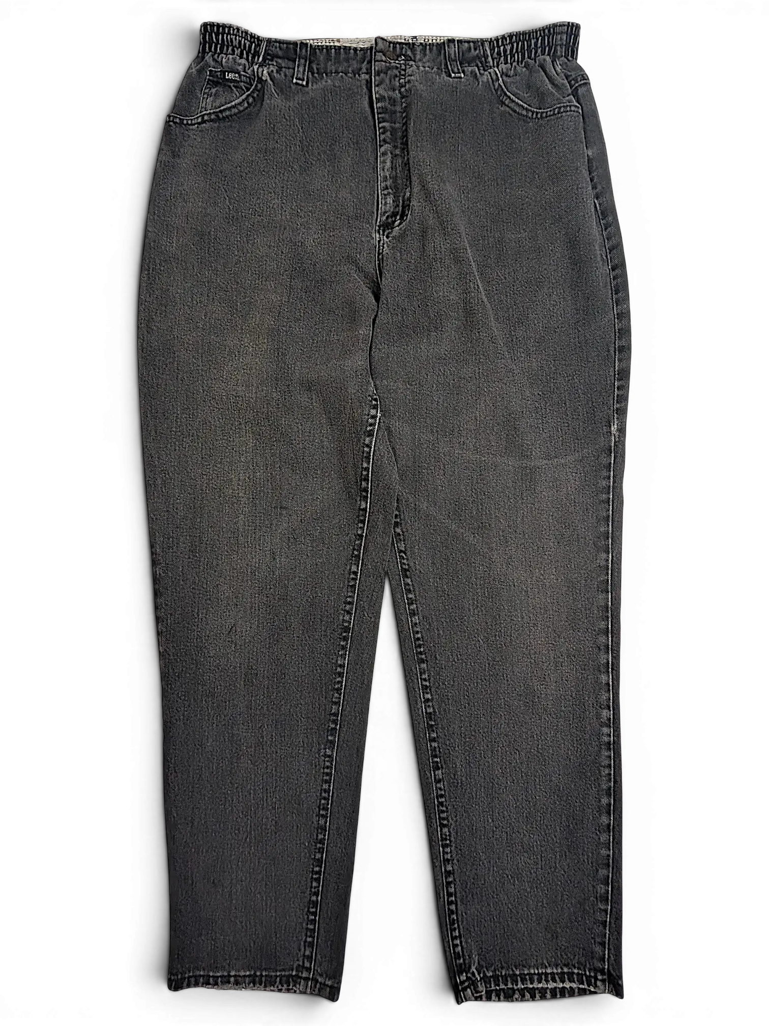 JAKE & IPI Lee stretch waist jeans in a faded black denim wash with a comfortable elasticated waistband