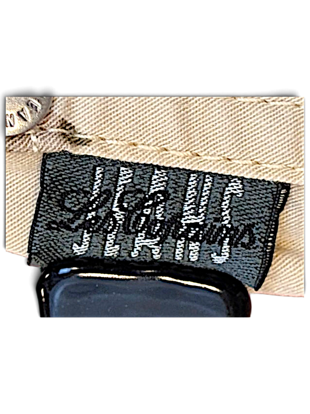 JAKE & IPI Les Copains beige floral trousers clothing brand label detail