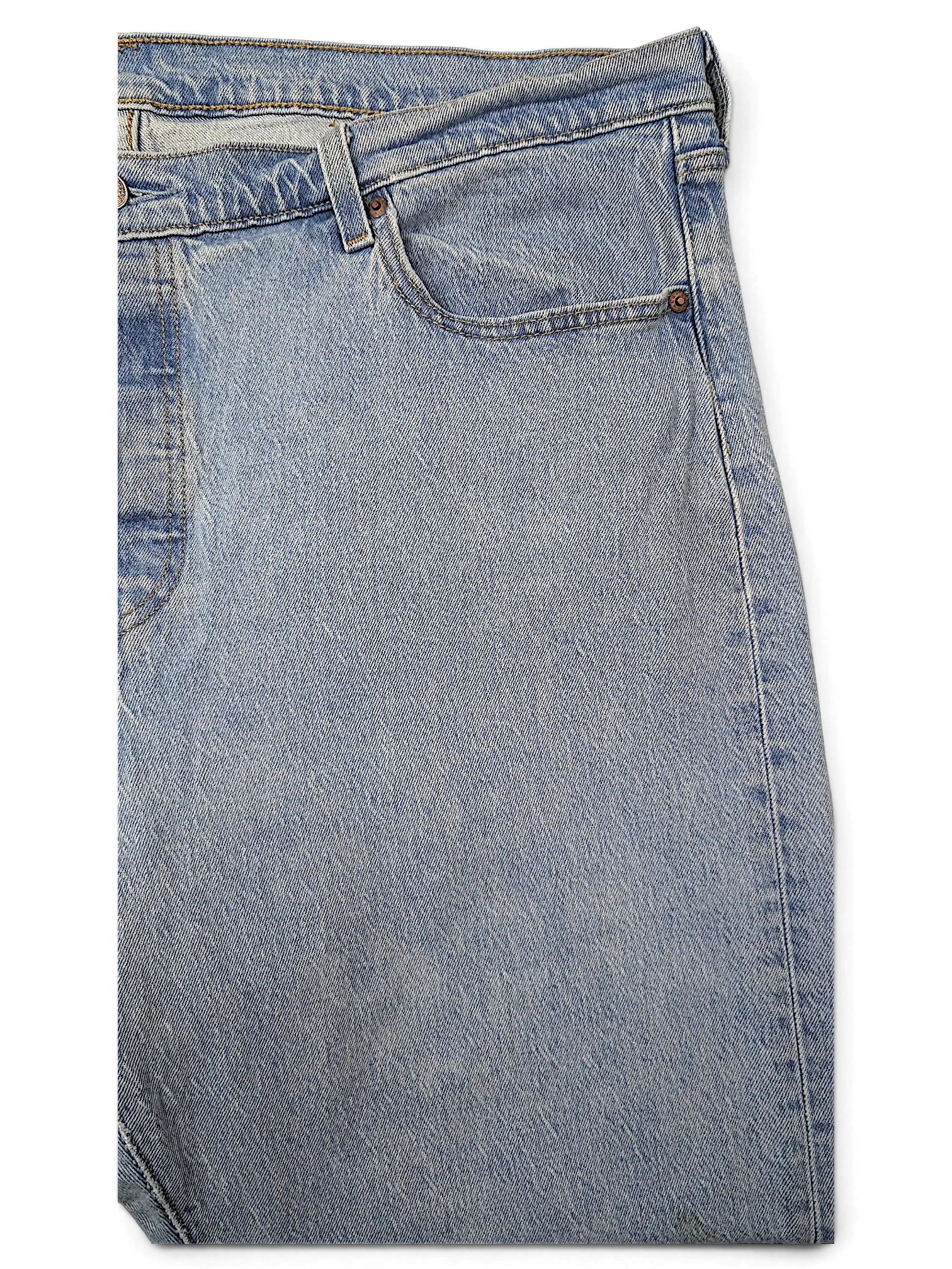 JAKE & IPI Levi's 501 20W light wash denim jeans with classic five-pocket construction and button fly detail.