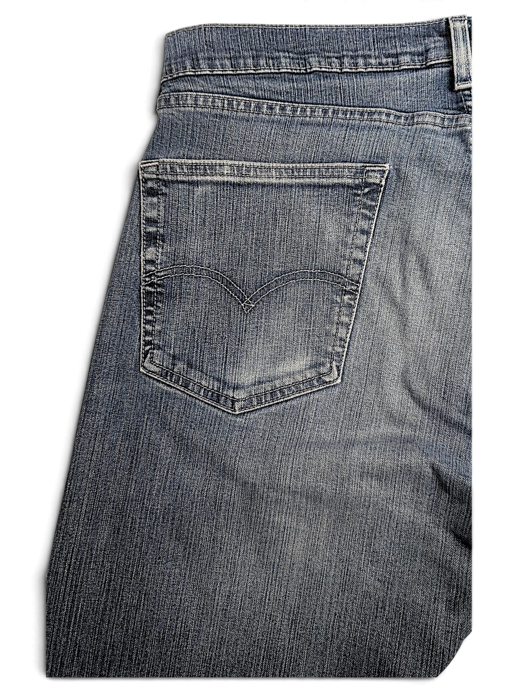 JAKE & IPI pre-owned Levi’s 505 regular straight jeans in faded blue stretch denim with back pocket detail