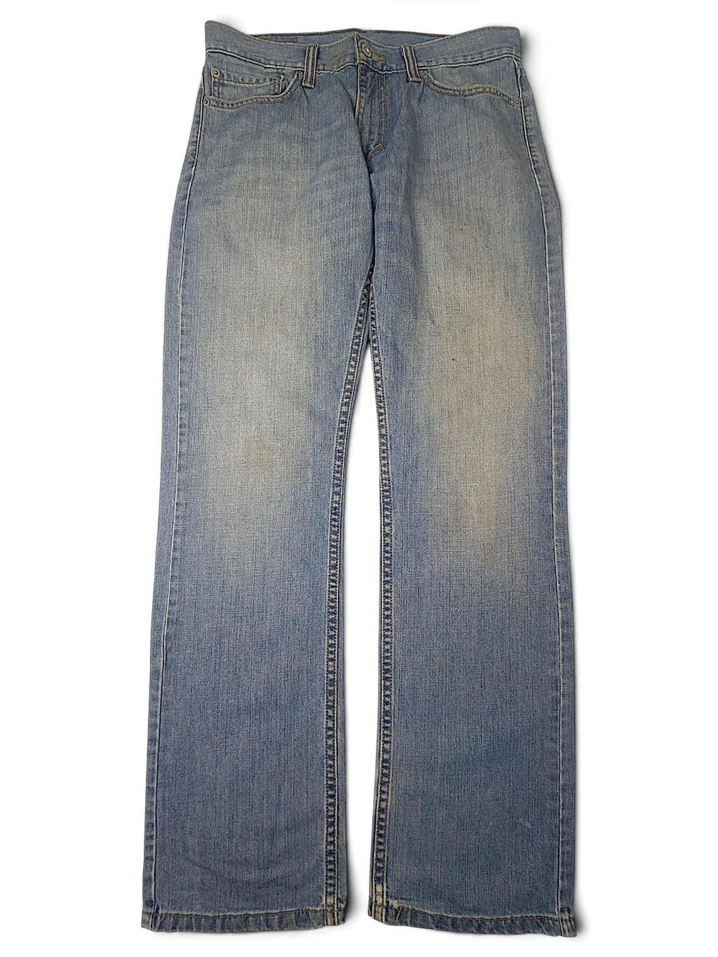 JAKE & IPI Levi's 514 light wash denim jeans with a classic five-pocket construction and straight leg fit.