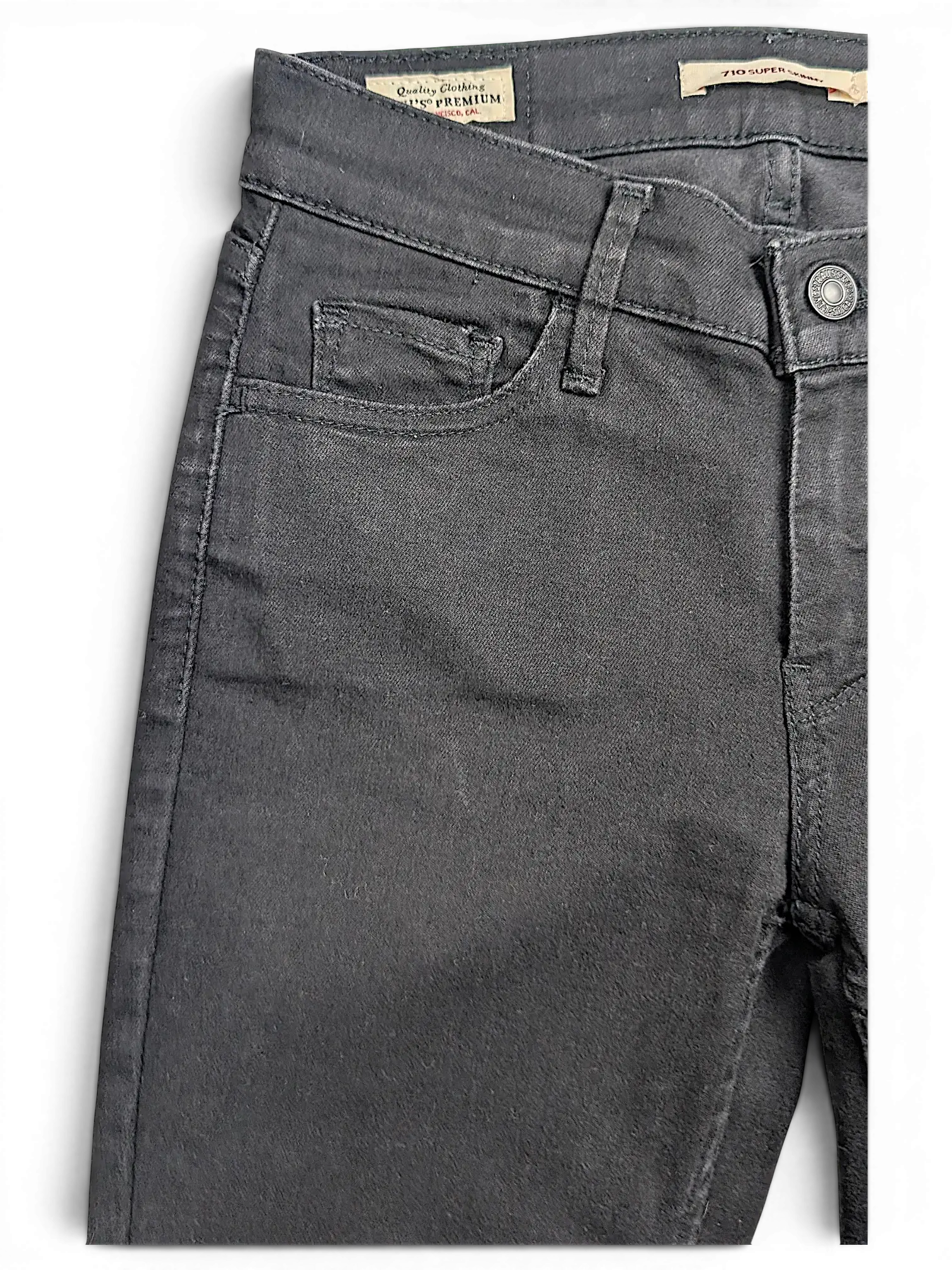 JAKE & IPI Levi's 710 super skinny jeans in charcoal grey denim with a classic five-pocket design