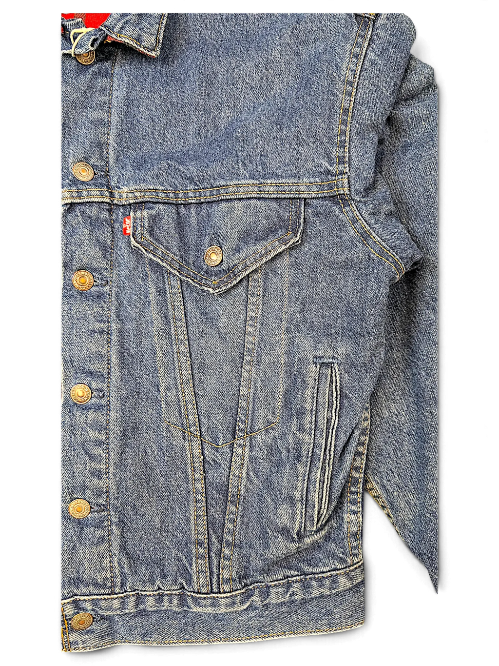 JAKE & IPI Levi's Quilt Inside denim jacket in blue with metal button closure and chest pocket detail