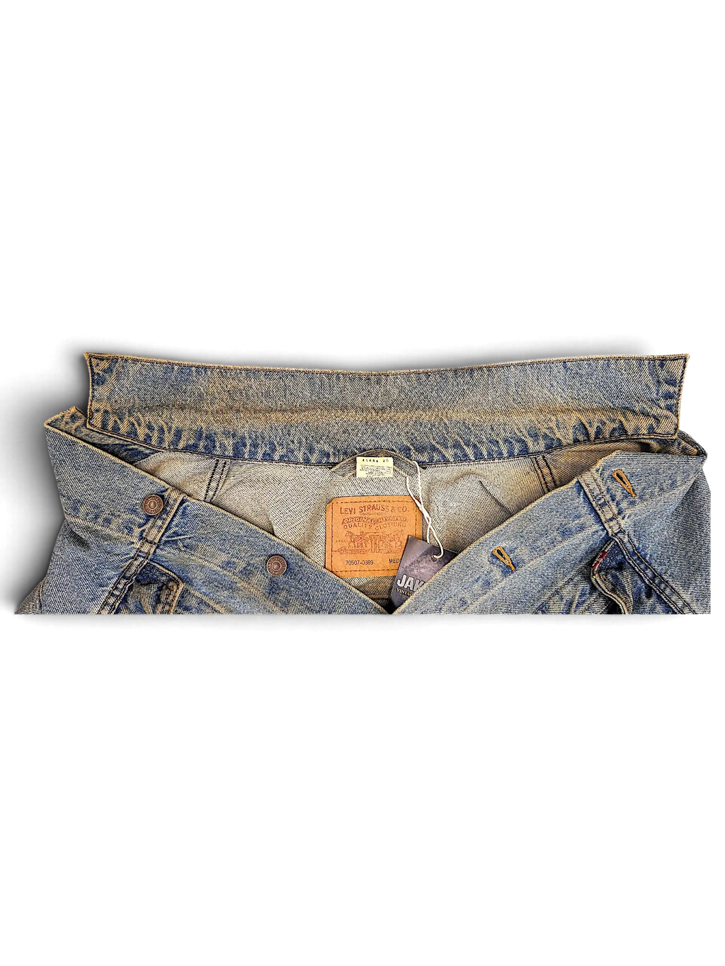 JAKE & IPI Levi's Strauss distressed blue denim jacket with vintage wash and classic collar detail