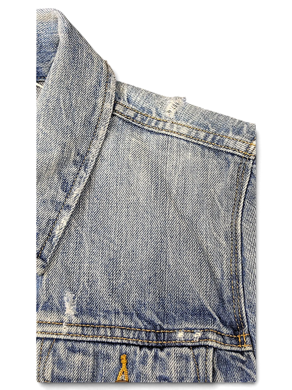 JAKE & IPI Levi's Strauss girls light wash denim jacket with distressed detailing and classic collar