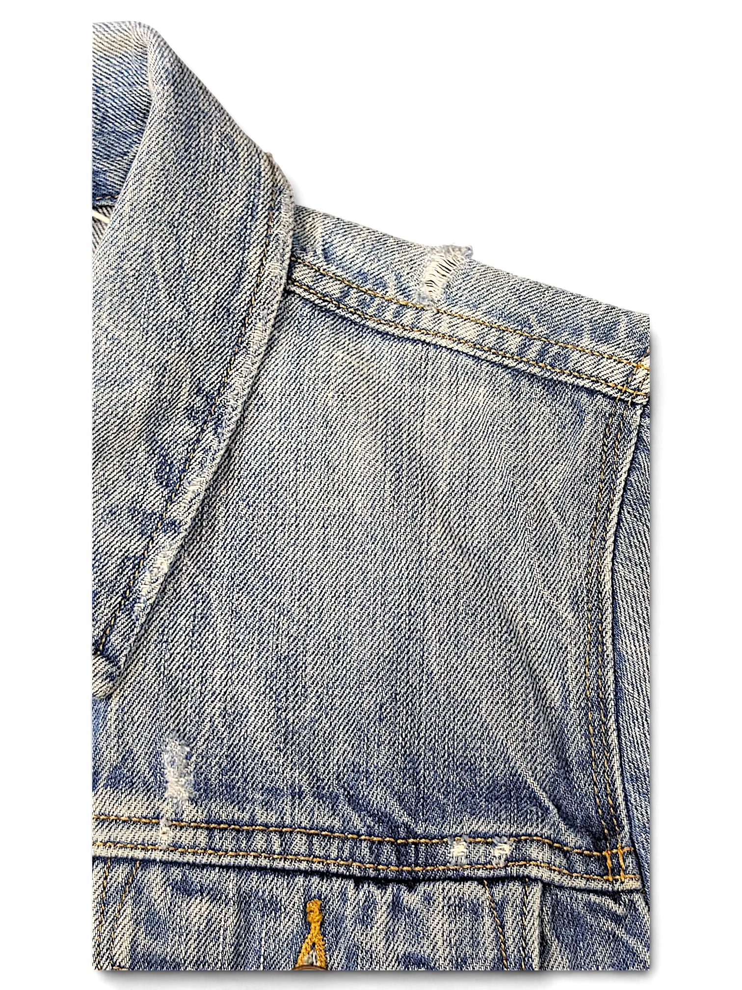 JAKE & IPI Levi's Strauss girls light wash denim jacket with distressed detailing and classic collar