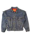 JAKE & IPI Levi's Quilt Inside 57529 0418 denim jacket with a red quilted lining and classic button-up front.