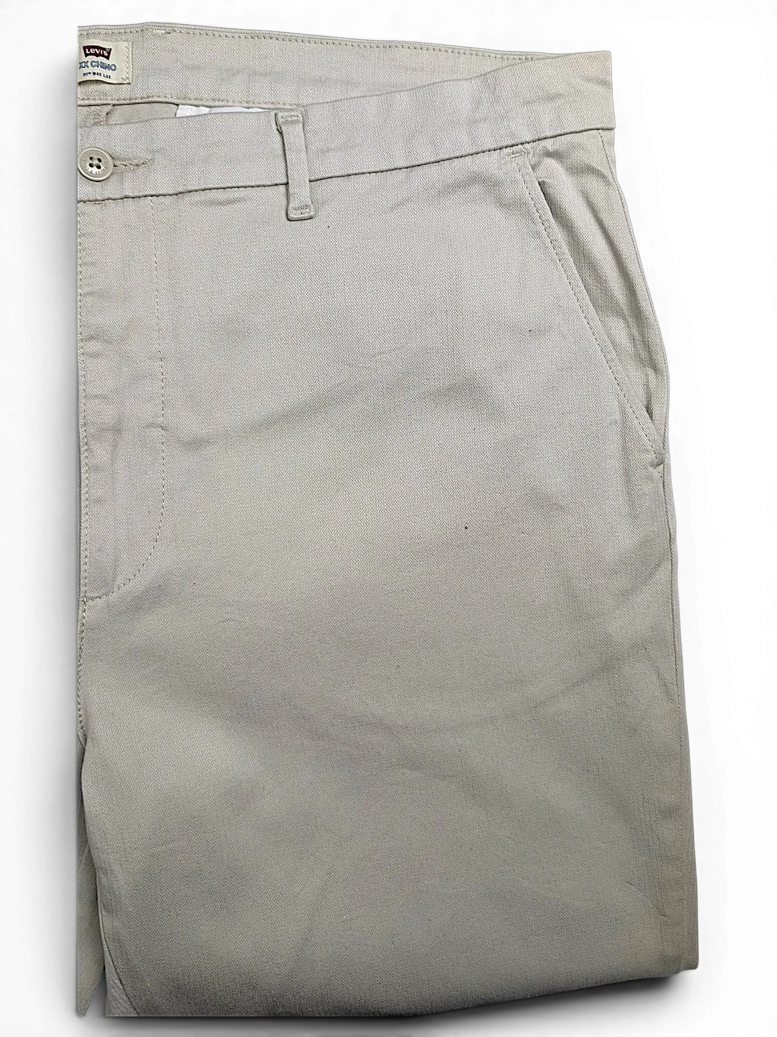 JAKE & IPI Levi's XX Chino 511 slim fit trousers in beige cotton twill with front pockets and button closure