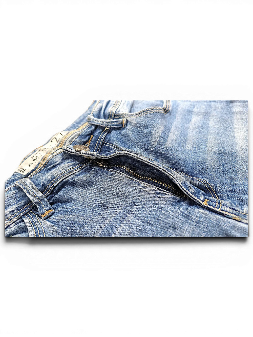 JAKE & IPI Amisu skinny jeans in light blue denim with a zip fly and belt loops